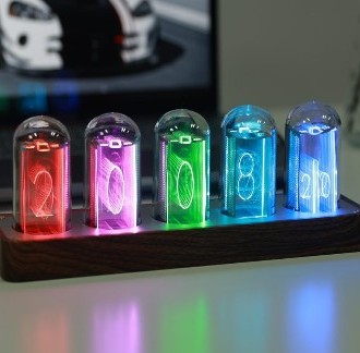 Horloge à tubes IPS : Le gadget Cyberpunk ultime-ClocTeck Horloge Nixie_1