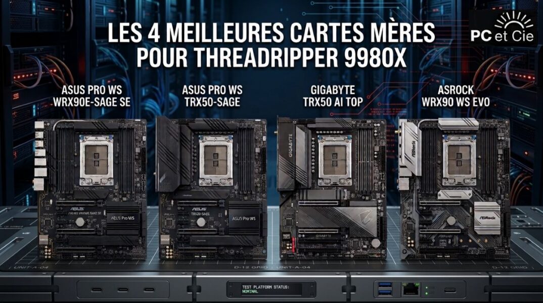4 meilleures cartes mères pour AMD Ryzen Threadripper 9980X – Comparatif 2026